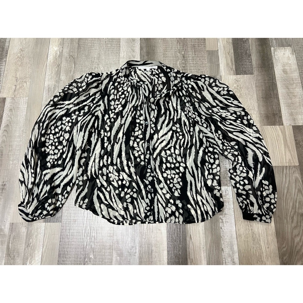 Veronica Beard Black and White Printed Blouse